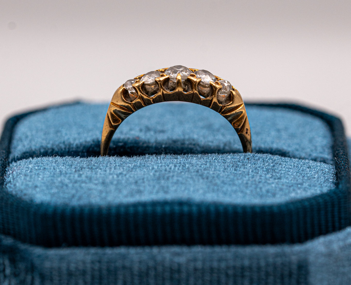 18k antique old cut belcher ring