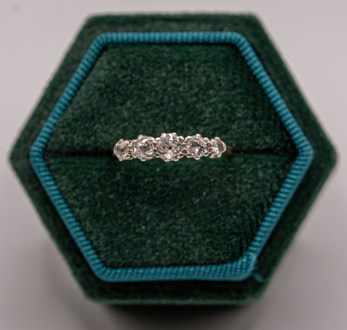 18k old cut diamond ring