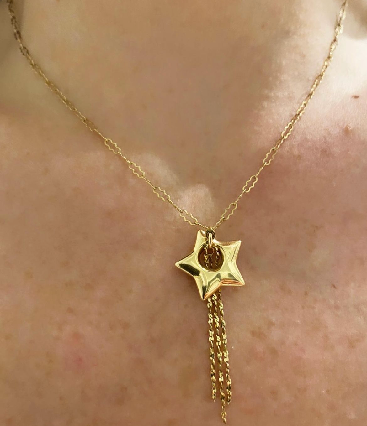 Paperclip Link Star Pendant Necklace